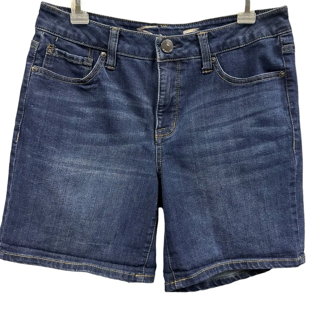Seven7 Weekend Short Rolled Hem 10 Inch Rise 7 Inch Blue Jean Shorts Womens 6 - Image 5