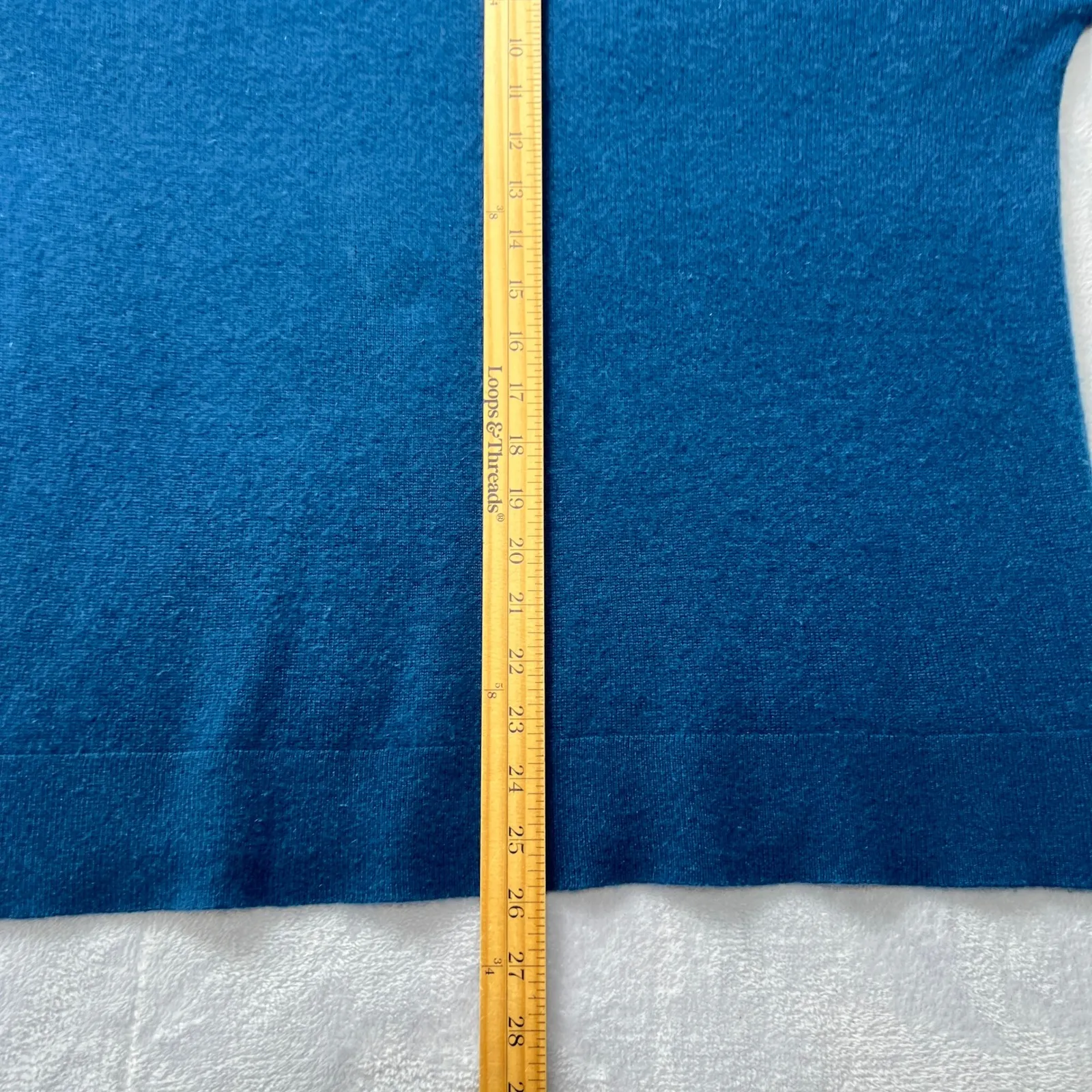 Cashmere Turtleneck Sweater Blue Pullover Long Sleeve Women Size Medium Luxury - Image 6