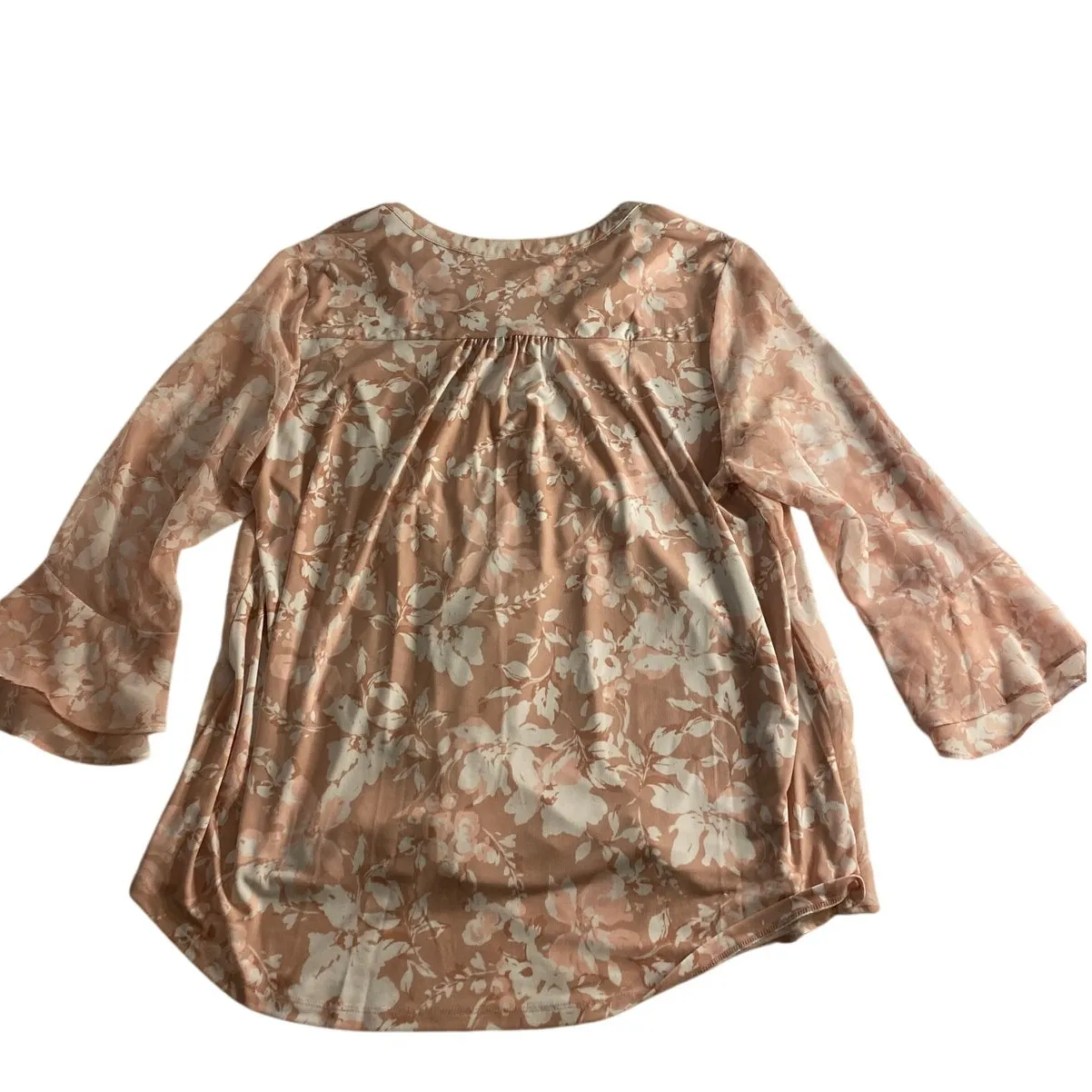 Romantic Blush Floral Blouse Charter Club Women’s XL Flowy Boho Top - Image 5