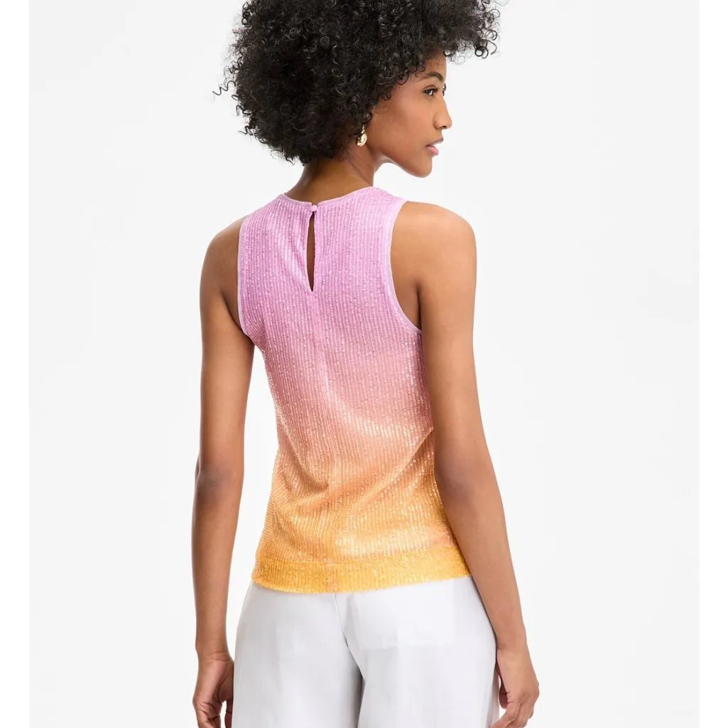🆕on 34th, Ombré Sequin Tank Top Orange - Image 2