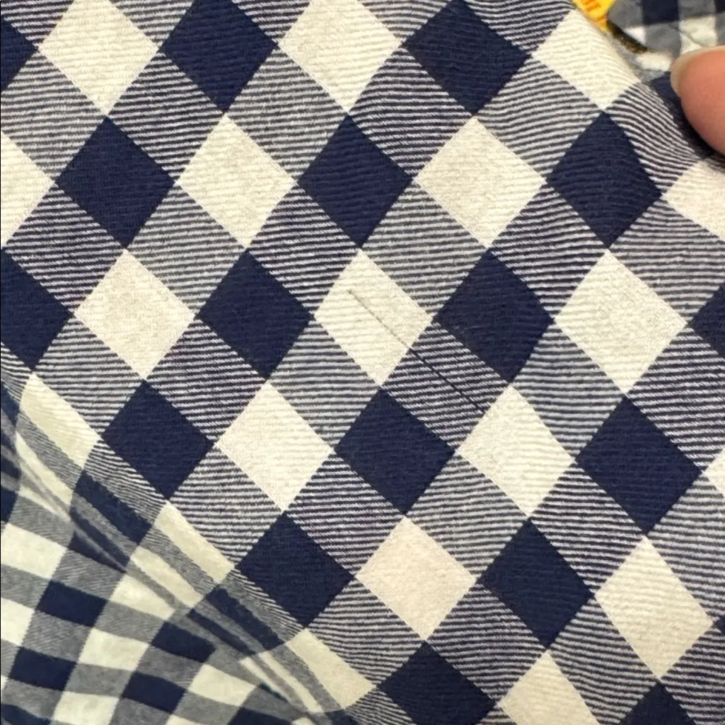 Talbots Blue/White Checkered Button Down Long Sleeves Plaid Shirt size L - Image 9