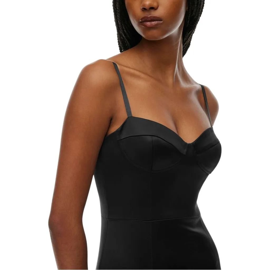 NWT ARITZA TEN‎ HEARTBEAT Bustier BLACK Satin MINI DRESS SIZE 8 - Image 4