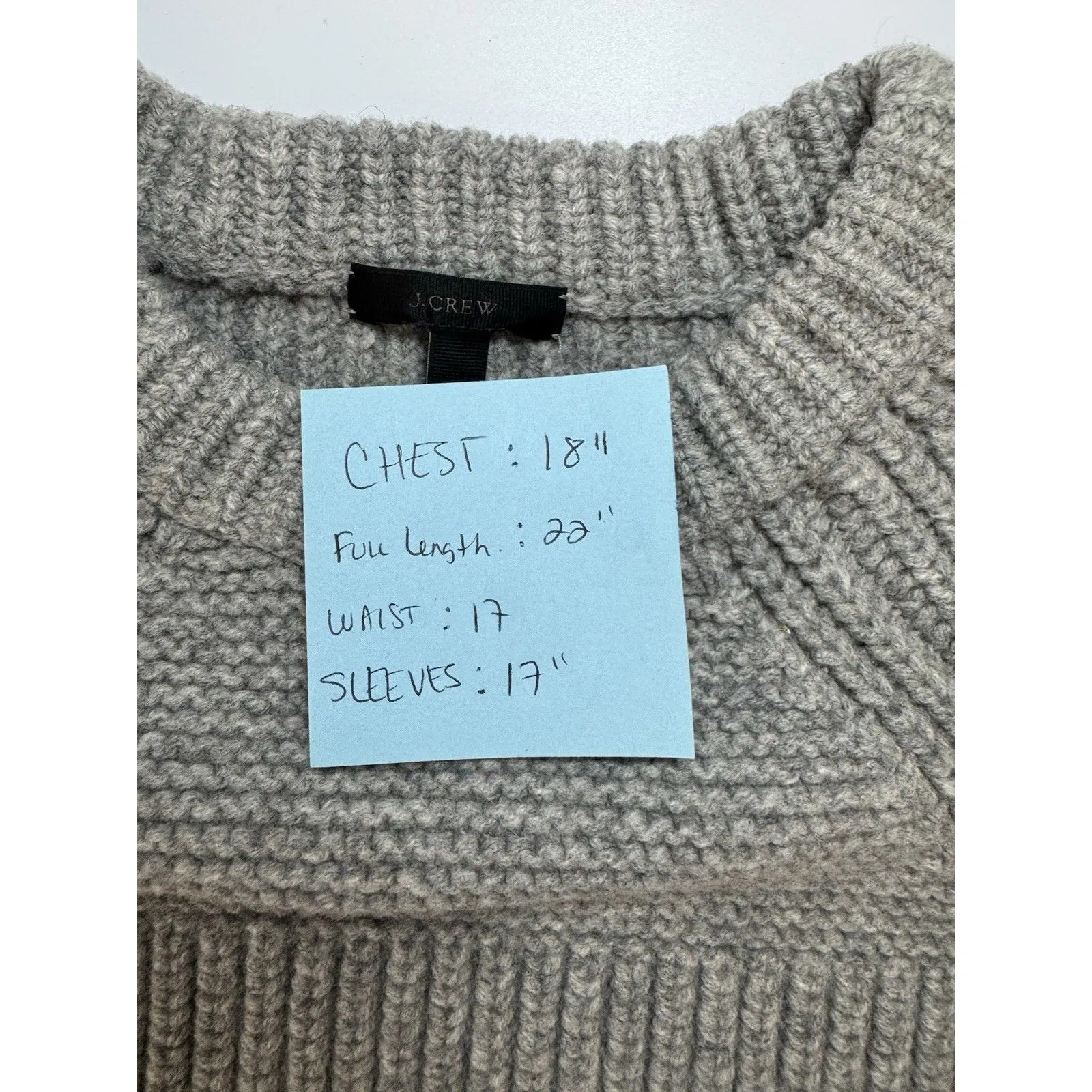 J. Crew Sweater 100% Lambswool KNIT Size SMALL GRAY Women’s Brown - Image 6