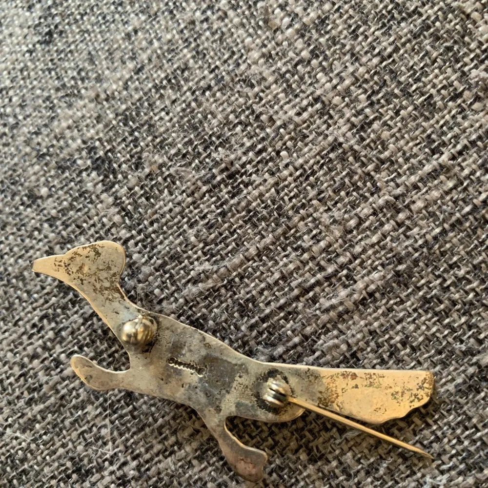 Sterling silver Roadrunner Brooch with Turquoise Accents Green - Image 3