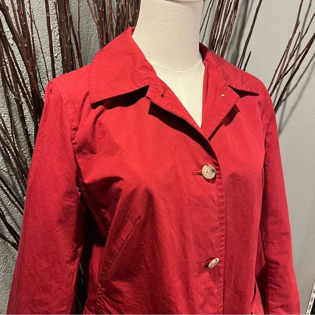 🍒BANANA REPUBLIC RED COTTON PEACOAT SIZE MEDIUM🍒 - Image 2