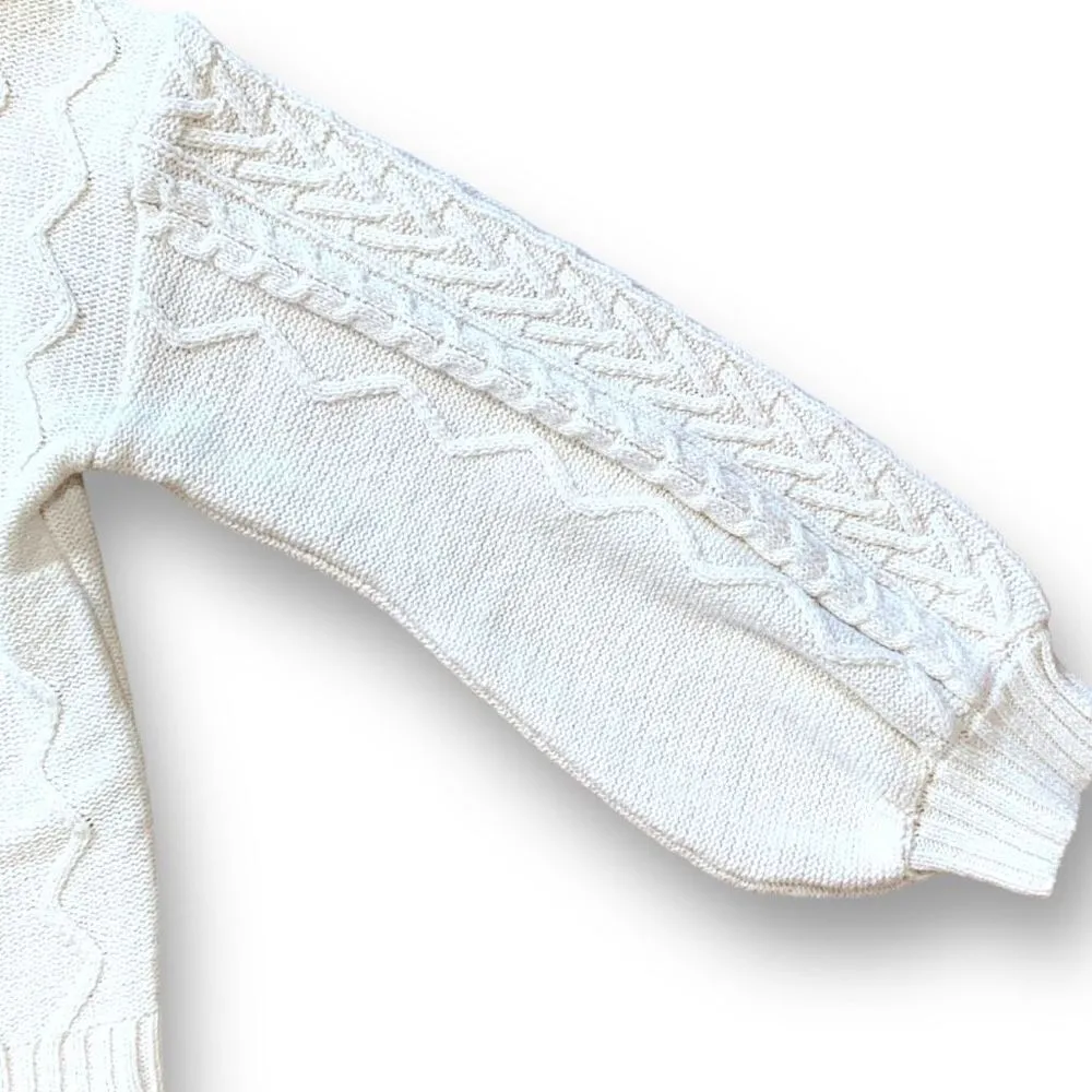 Shein Sweater Retro Oatmeal Cropped Cable Turtleneck Neutral Knit Pullover - Image 8