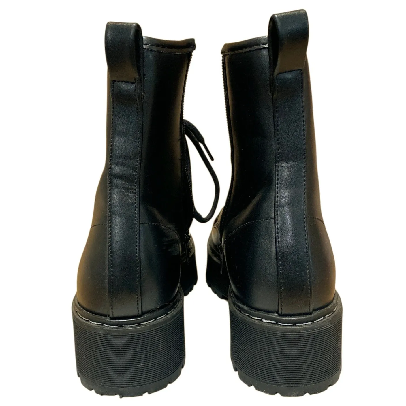 Steve Madden Bettyy Women's Black Lace Up Round Toe Platform Combat Boots Size 9 - Image 3