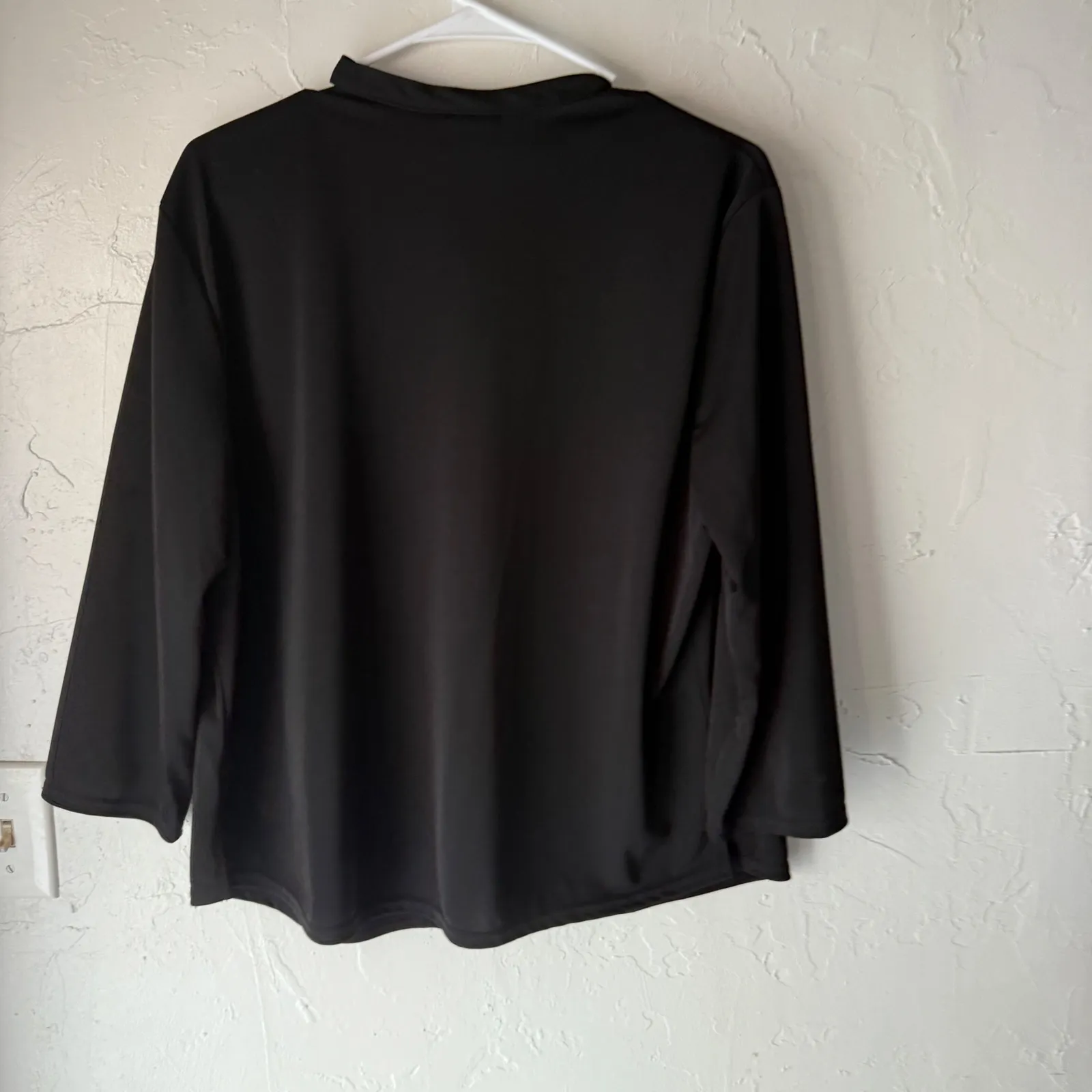 Kathie Lee Vintage 90s Black Butto Tie Neck Blouse Top Siren Office S Career - Image 8