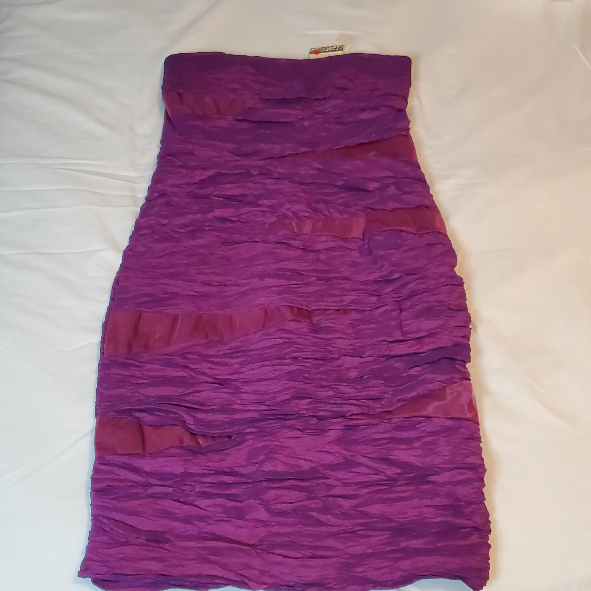 NWT Daisy Strapless Dress in Rich Purple Metallic Purple Size M Size M - Image 6
