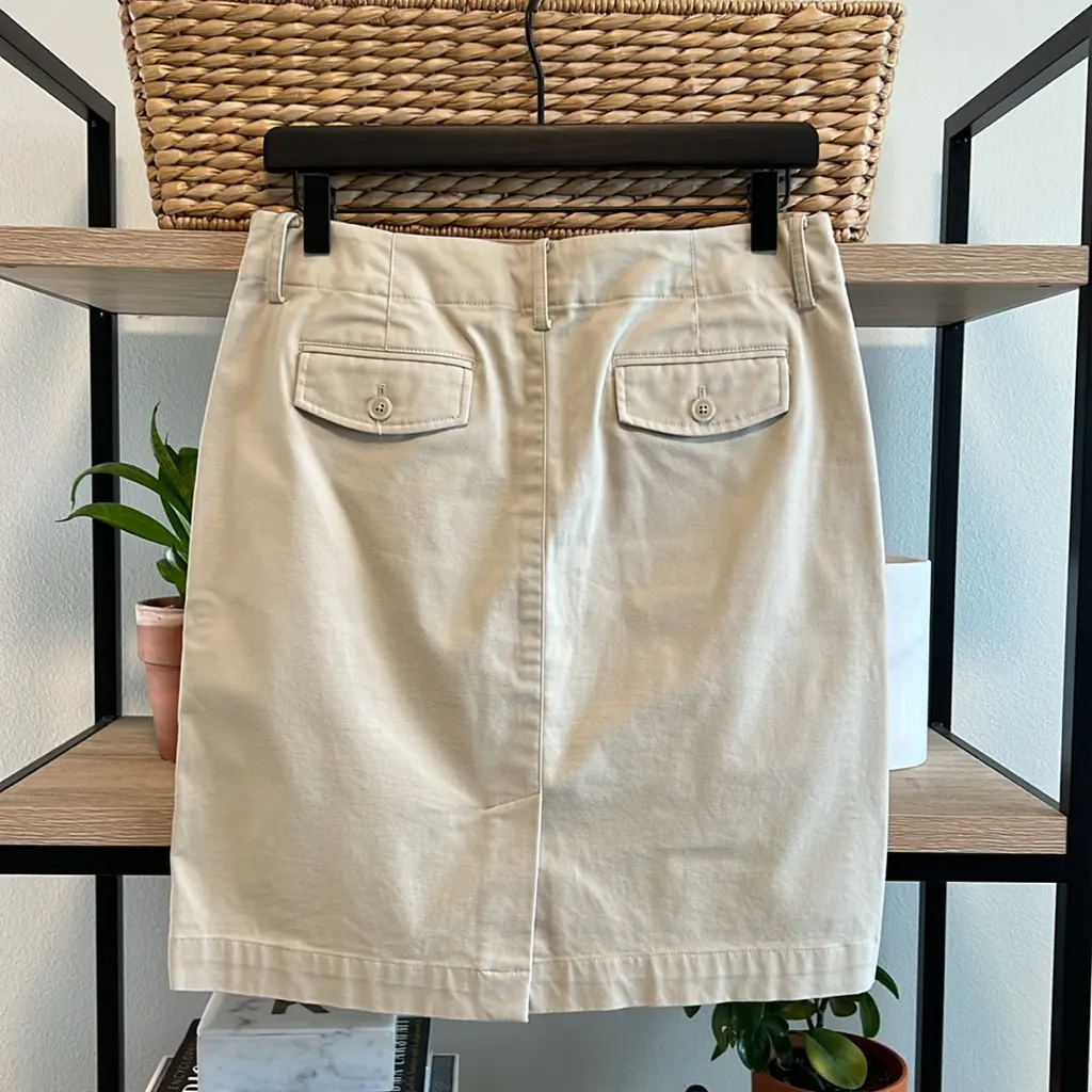 Brooks Brothers "346" Stretch Cotton Twill Woven Pencil Skirt, 6 - Image 4