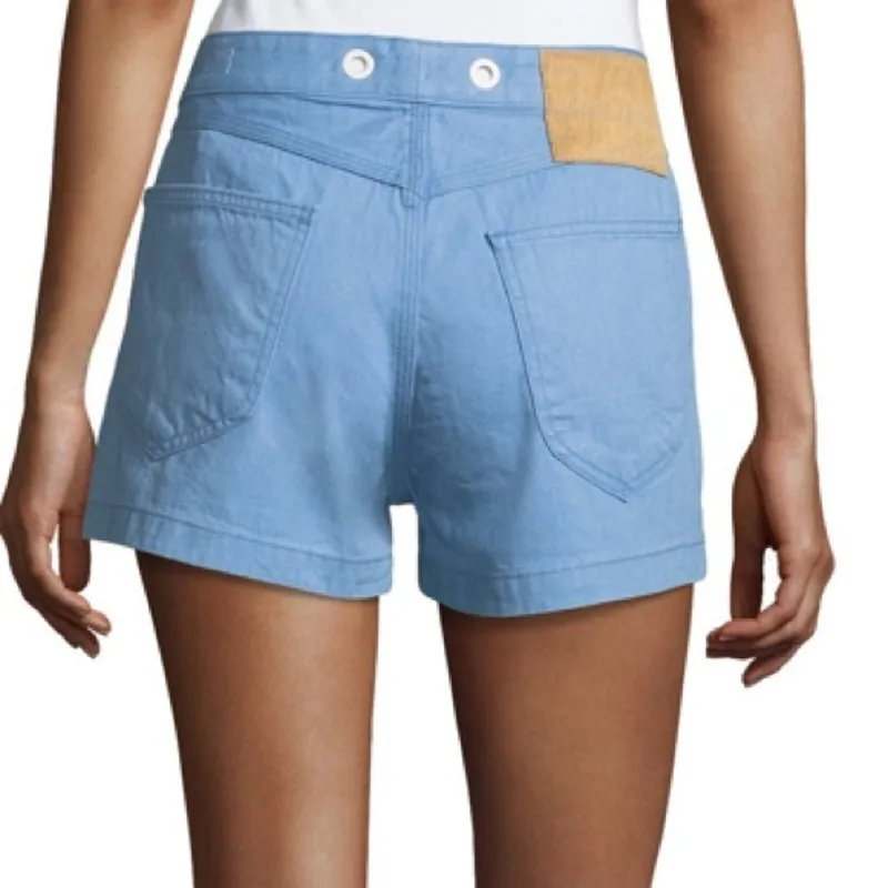 Rag &‎ Bone Womens Shorts Sz 23 Slim Fit High Rise Powder Blue Cotton - Image 2