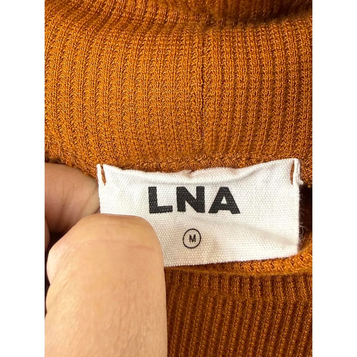 LNA Nessy Mock Neck Thermal Sleeveless in Glazed Ginger - Size - Medium - Image 4