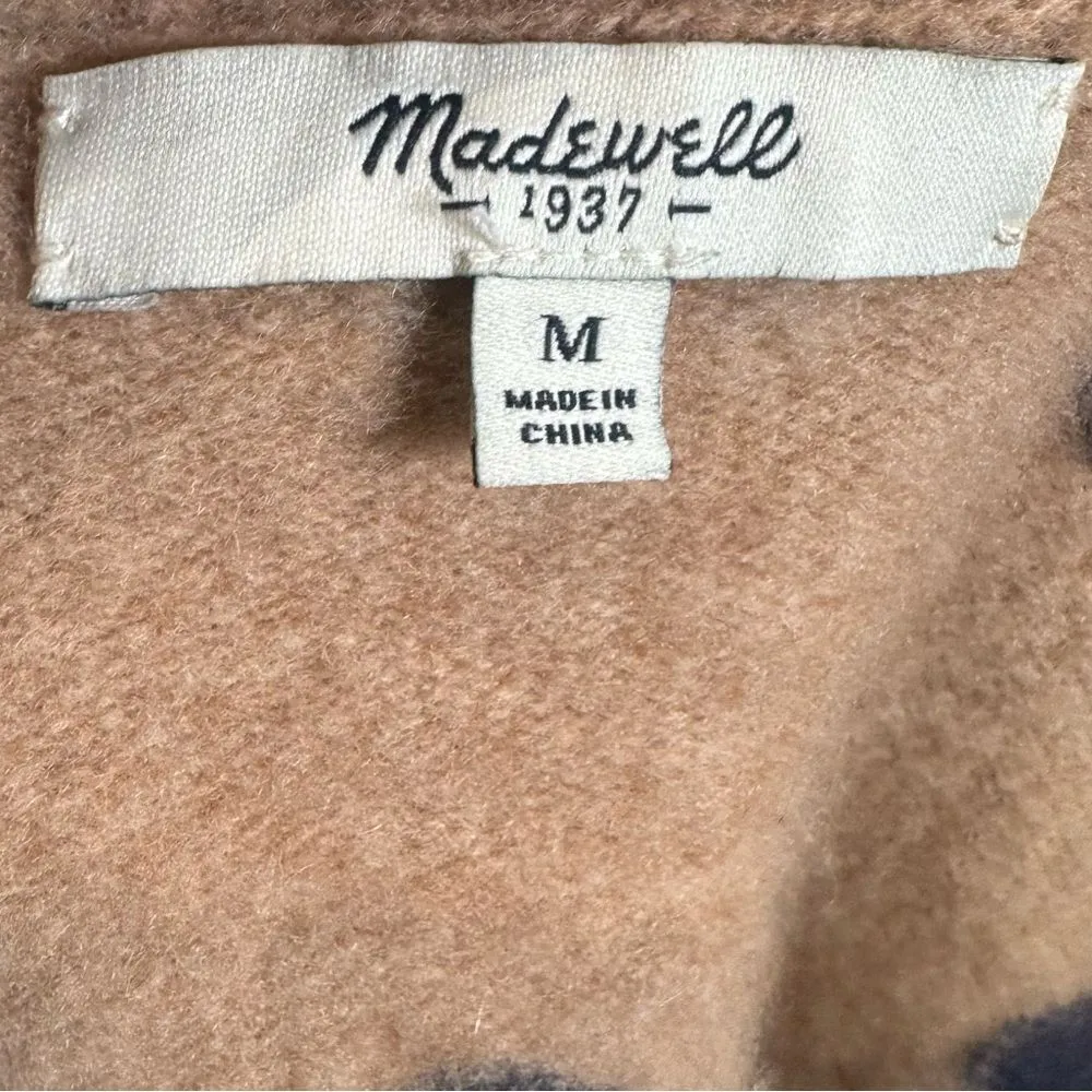 100% merino wool mocha tan and ivory crewneck sweater size medium - Image 7