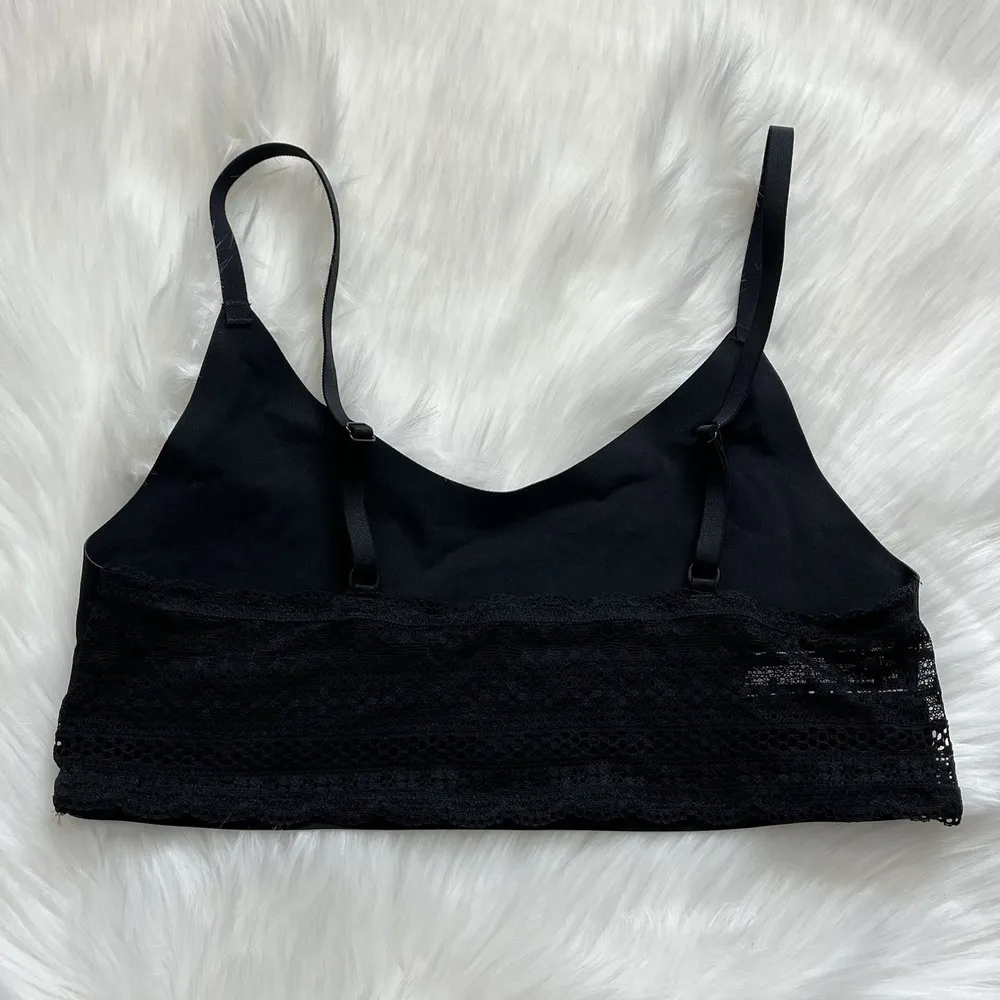 Victorias Secret‎ Bra Women L Black Bralette Unlined Lace Back Lounge Comfort - Image 2