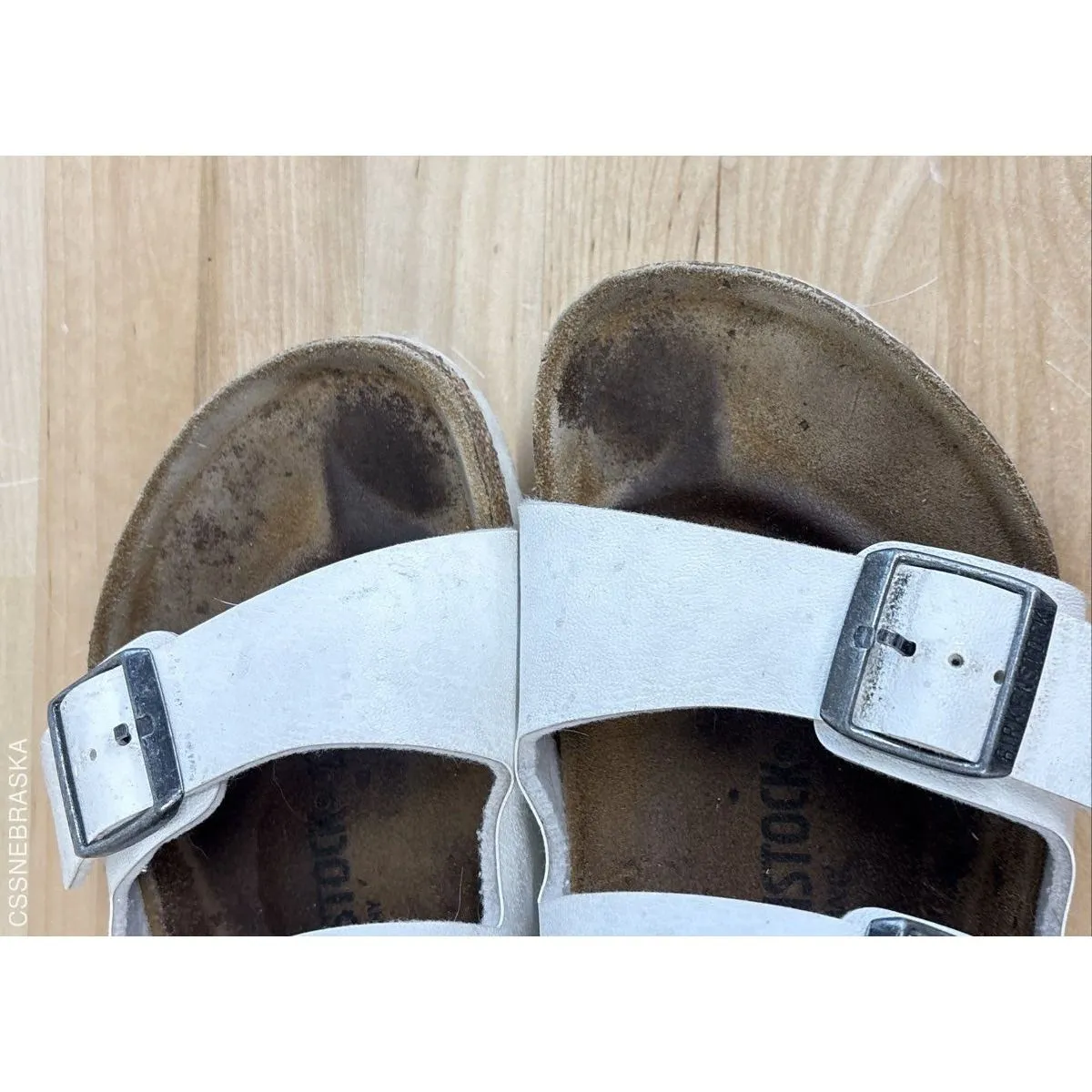 Birkenstock White Arizona Birko-Flor Hard Footbed Slide Women - Size 39 - Image 3