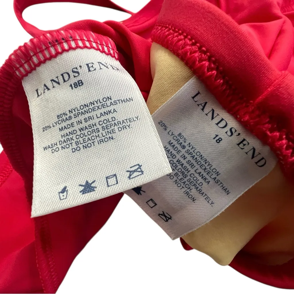 Land’s End Tankini Bikini Set Red Size 18 - Image 9