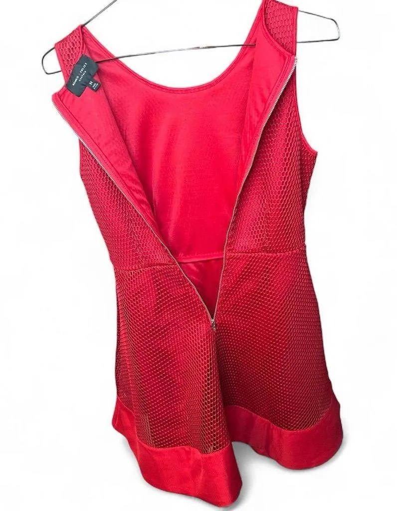Romeo + Juliet Couture Red Sleeveless Mesh Skater Dress Size M ❤️ - Image 5