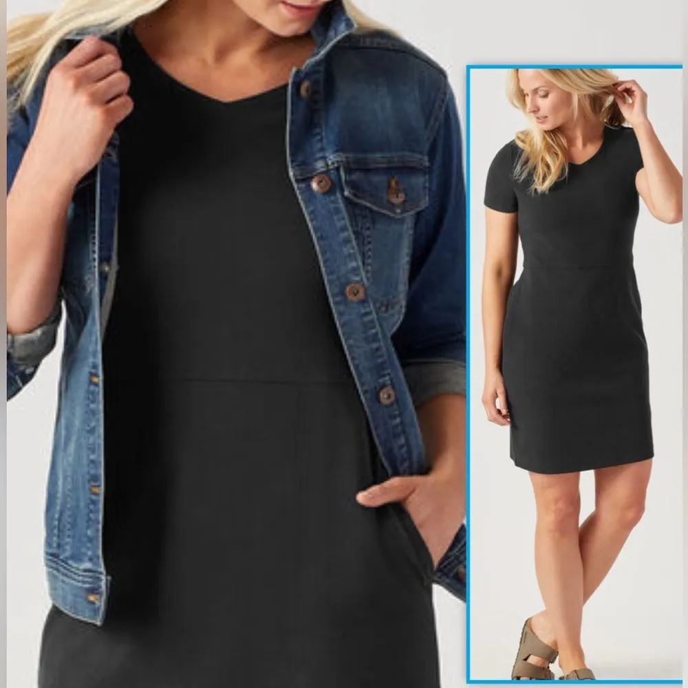 Duluth Trading NoGA Naturale Cotton Short Sleeve Dress, NWOT size L Black Size L - Image 2