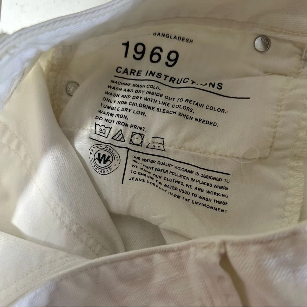 GAP 1969 White Real Straight Size 29r Denim Jeans‎ Ankle Crop - Image 12