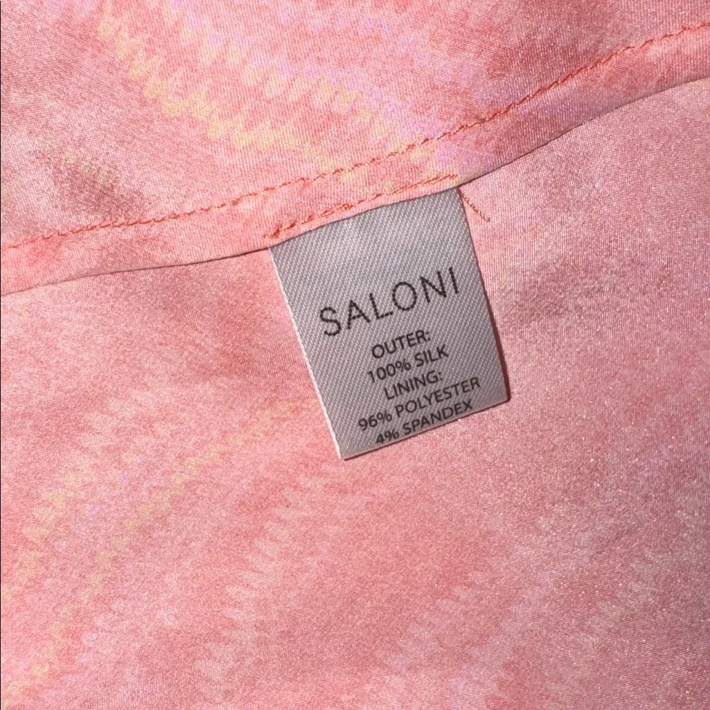 NWOT Saloni Mimi B Silk Satin Slip Orange MIDI Dress Size 2 - Image 6