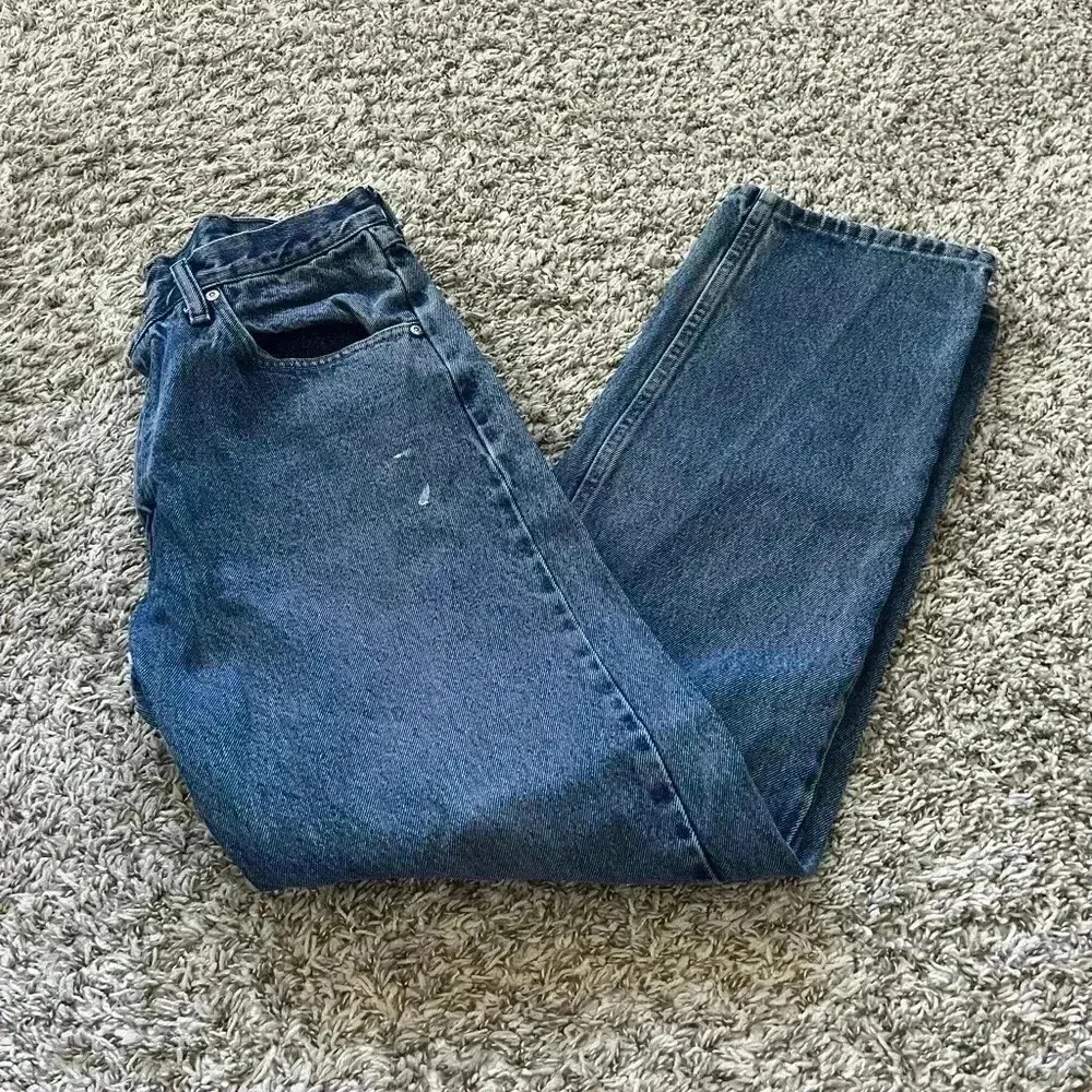 Vintage Wrangler Medium Wash Paint Splatter Straight Leg Jeans Women’s Size 34 - Image 3