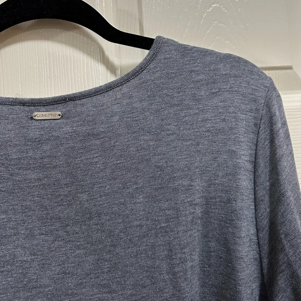 Calvin Klein long sleeve crew neck shirt tunic length light gray size 2X - Image 5