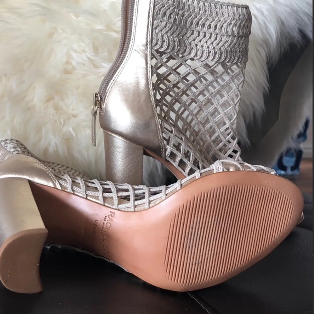 Rachel Zoe Gold Mesh Cage Open Toe Sandal - Image 5