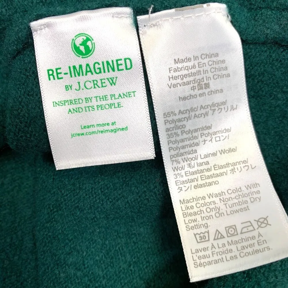 J Crew Womens Sweater Wool Blend Pullover Tunic Long Sleeves Forest Green Small - Image 9