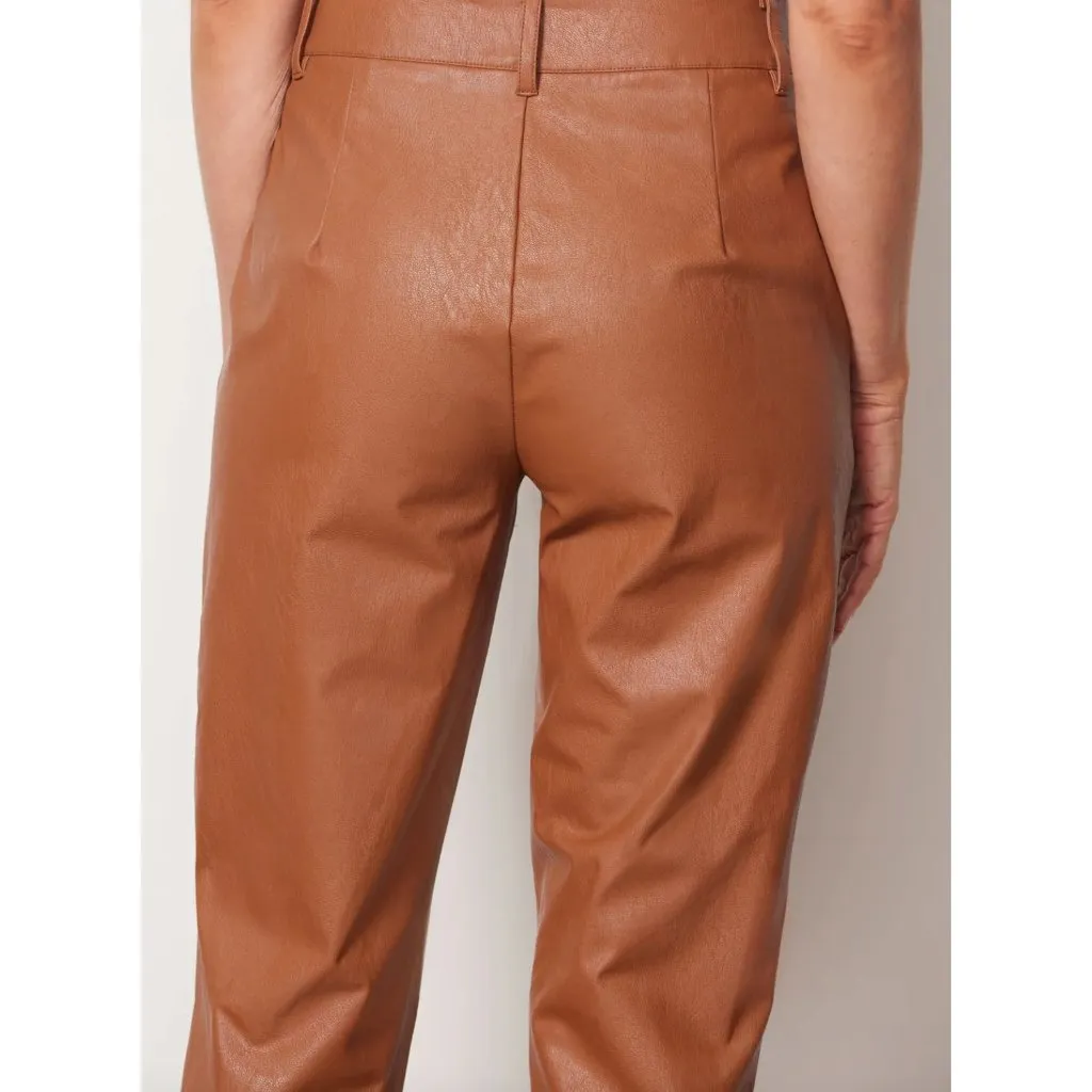 Commando Faux stretch-leather straight-leg pants in Camel Small Womens Vegan - Image 8