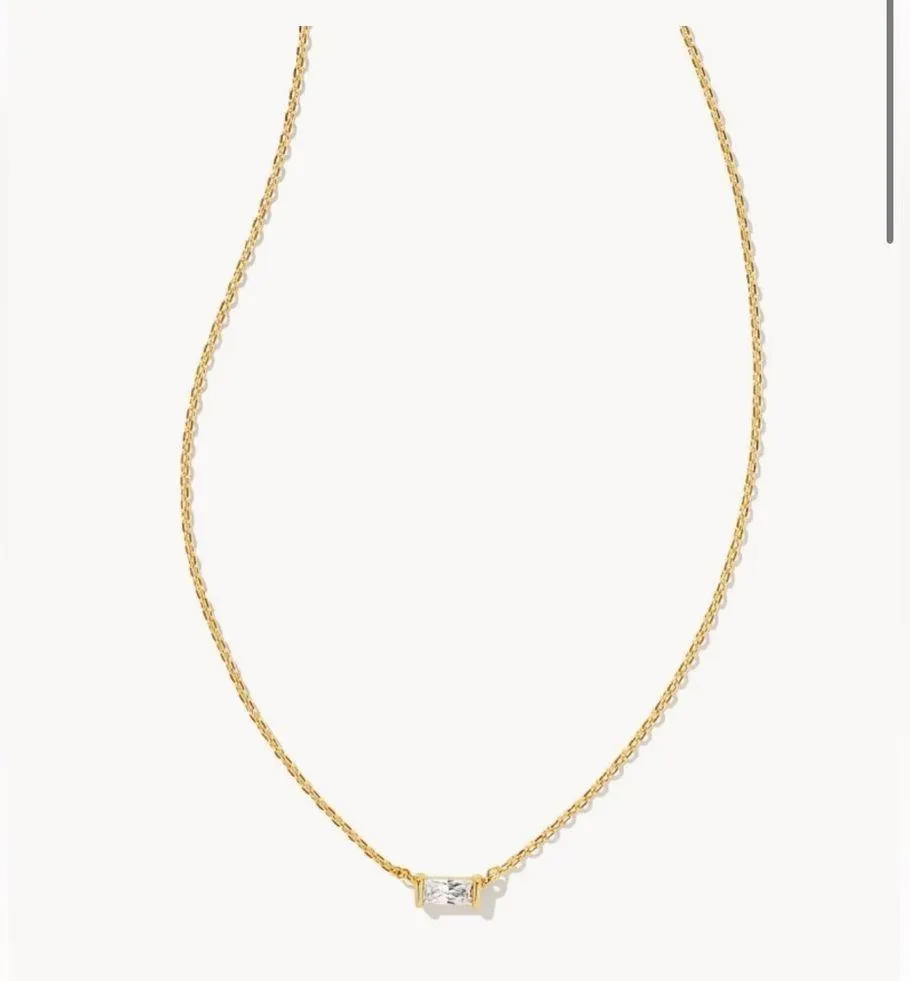 Kendra Scott Juliette Gold Pendant necklace in White Crystal - Image 7