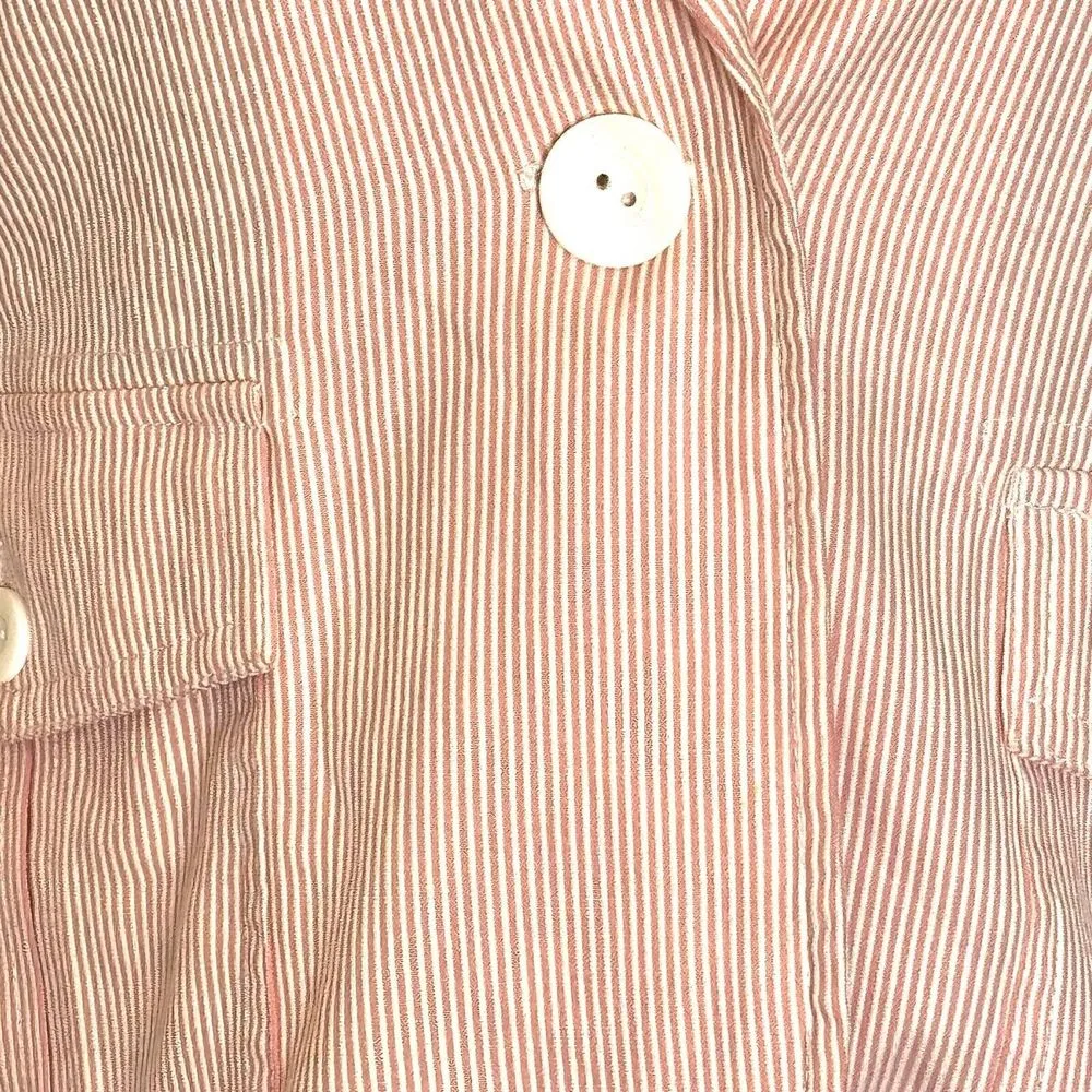 Patchington Womens Blazer Jacket Size PS Size Petite Small Striped Short Cotton Orange - Image 6