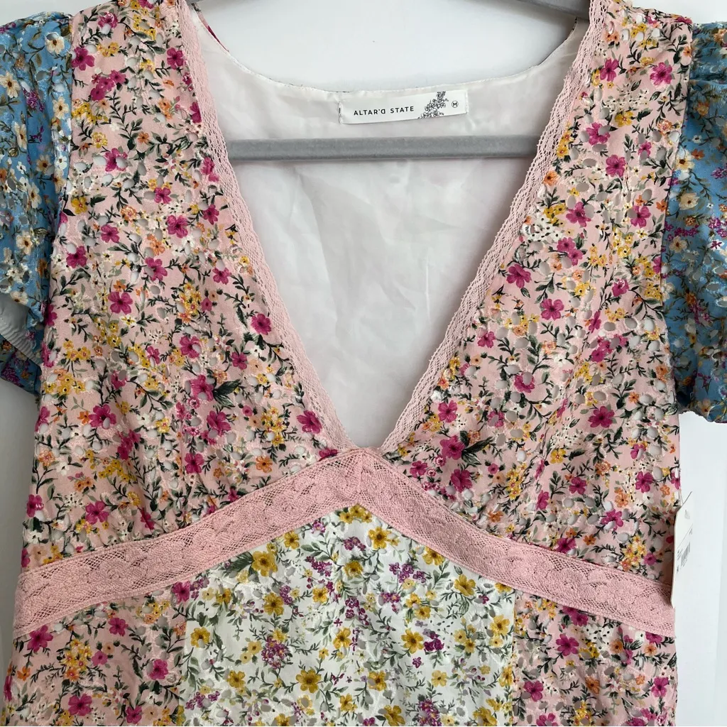 NEW Altar’d State Floral Mini Dress Size Medium NWT - Image 8