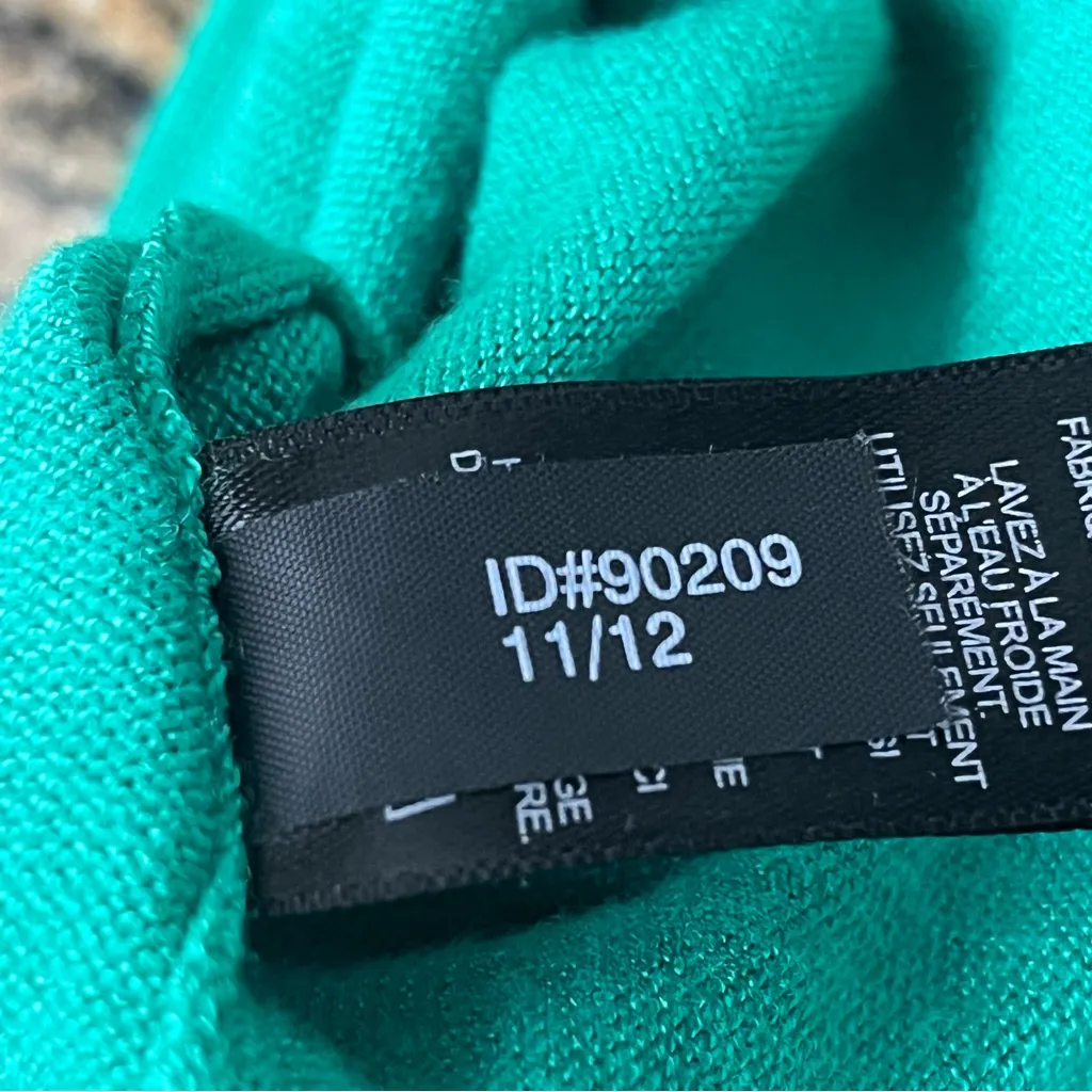 Y2K Express Kelly Green Studded Sweater Top S Preppy Coastal Beach Forest Fairy - Image 7