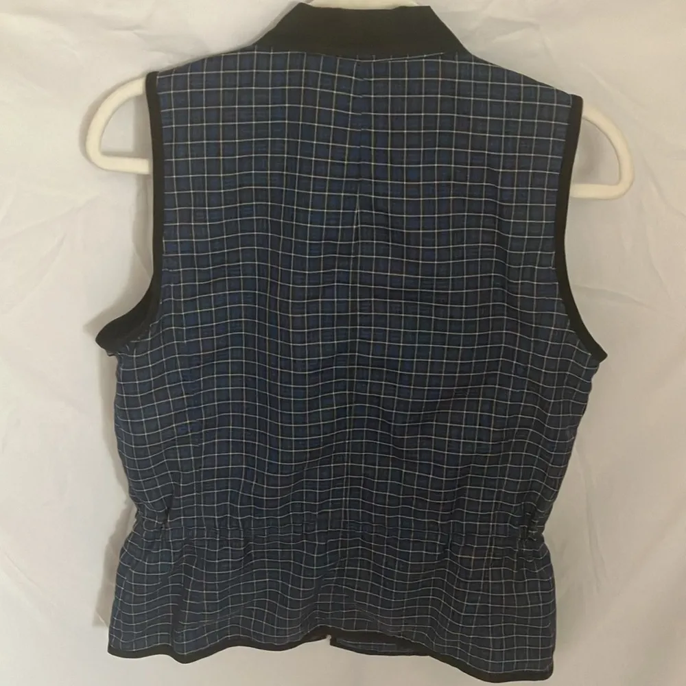 Lauren Ralph Lauren- Lauren Active: Blue/White plaid vest-snitch waist-XS - Image 8