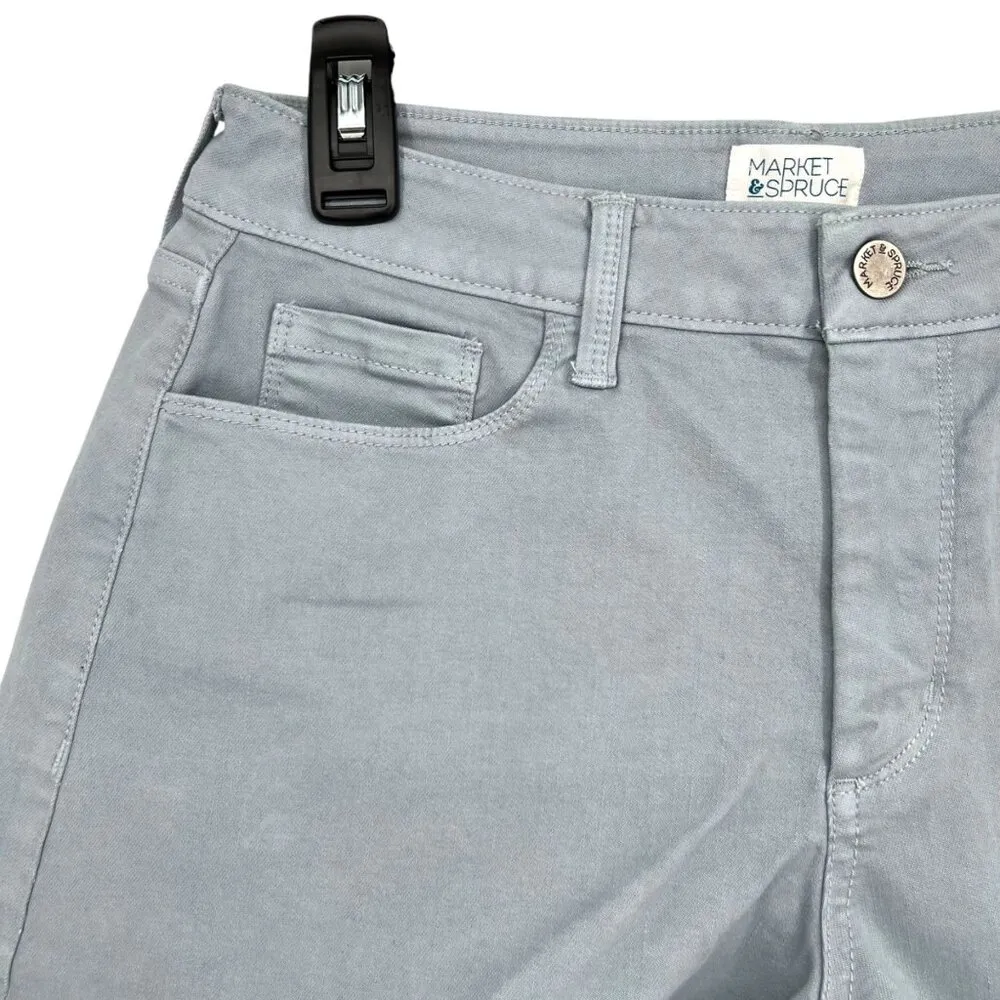 Market & Spruce Flat Front Cotton Blend Shorts Light Blue Size 12 NWT - Image 2