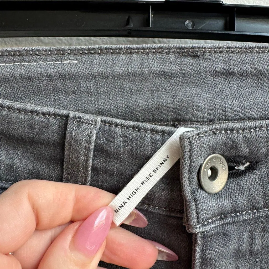 NWT rag & bone /JEAN Nina in Grey High Rise Ankle Cigarette Stretch Jeans 25 - Image 3