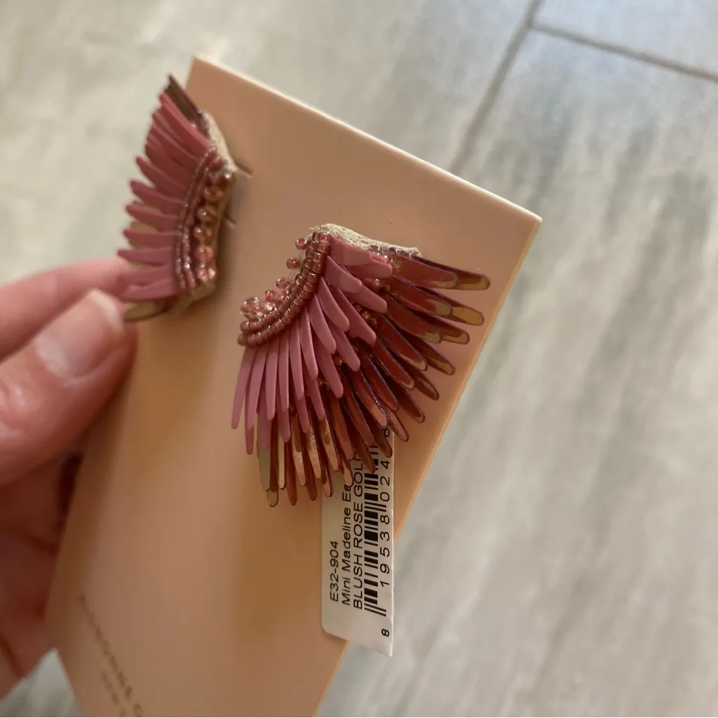 NWT Mignonne Gavigan Blush Pink and Rose Gold Mini Madeleine Pierced Earrings - Image 12