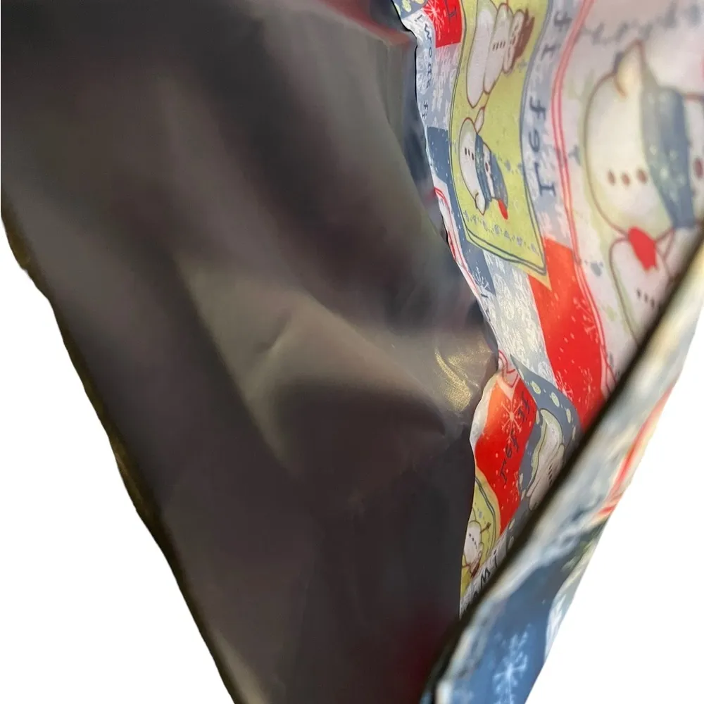 NWOT Snowman Let It Snow Double Handle Reusable Shopping Travel Everything Tote Black - Image 6