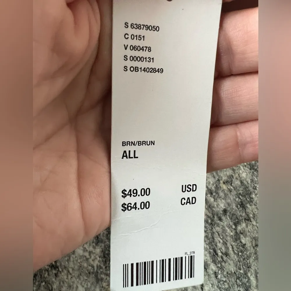 NWT  Two Tone Brown Vegan Leather Handbag Purse Silver Accent - Image 11