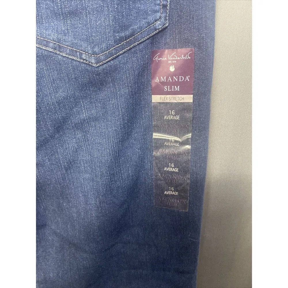 GLORIA VANDERBILT Women's Amanda Slim Jeans Size 16 (b29.1) - Image 6