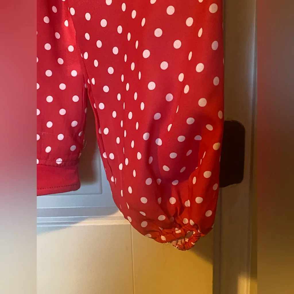 New York & Company Red/White Polka Dot Blouse Bodysuit NWT Red Size M - Image 6