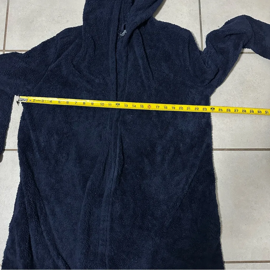 Aerie Women Navy Blue Plush Sherpa Hooded Wrap Robe size L/XL - Image 10