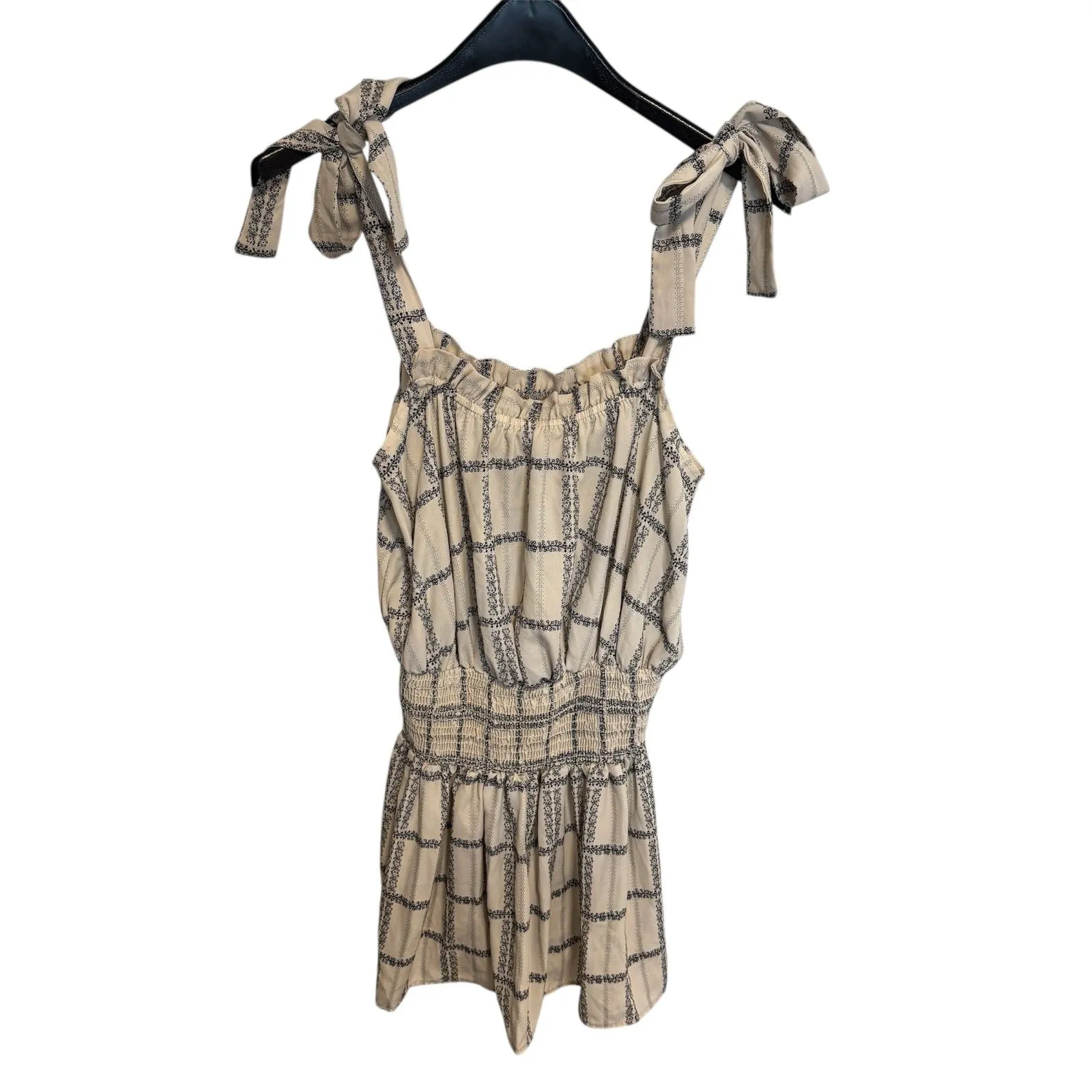 Bucket List | Shoulder Tie Ruched Waist Dress Size Small NWR Boho Sleeveless Black - Image 5