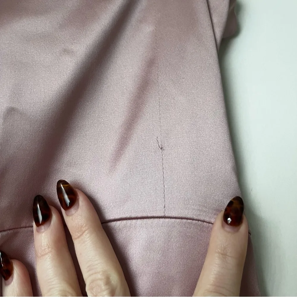 Petal & Pup Nadia One Shoulder Dusty Rose Pink Satin Maxi Dress 10 - Image 14