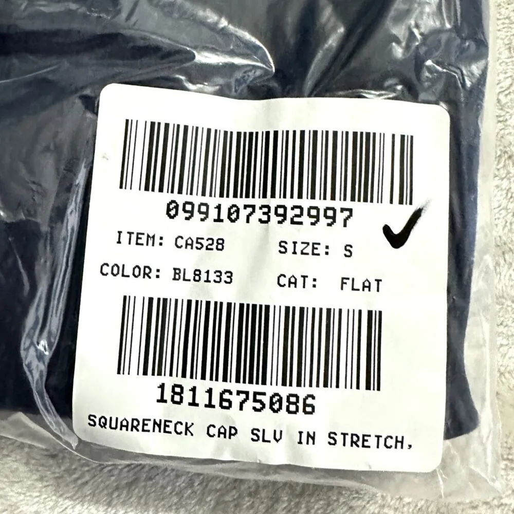 J.Crew Squareneck Top Women's Small Navy Blue Cap Sleeve Pullover Stretch NWT - Image 10