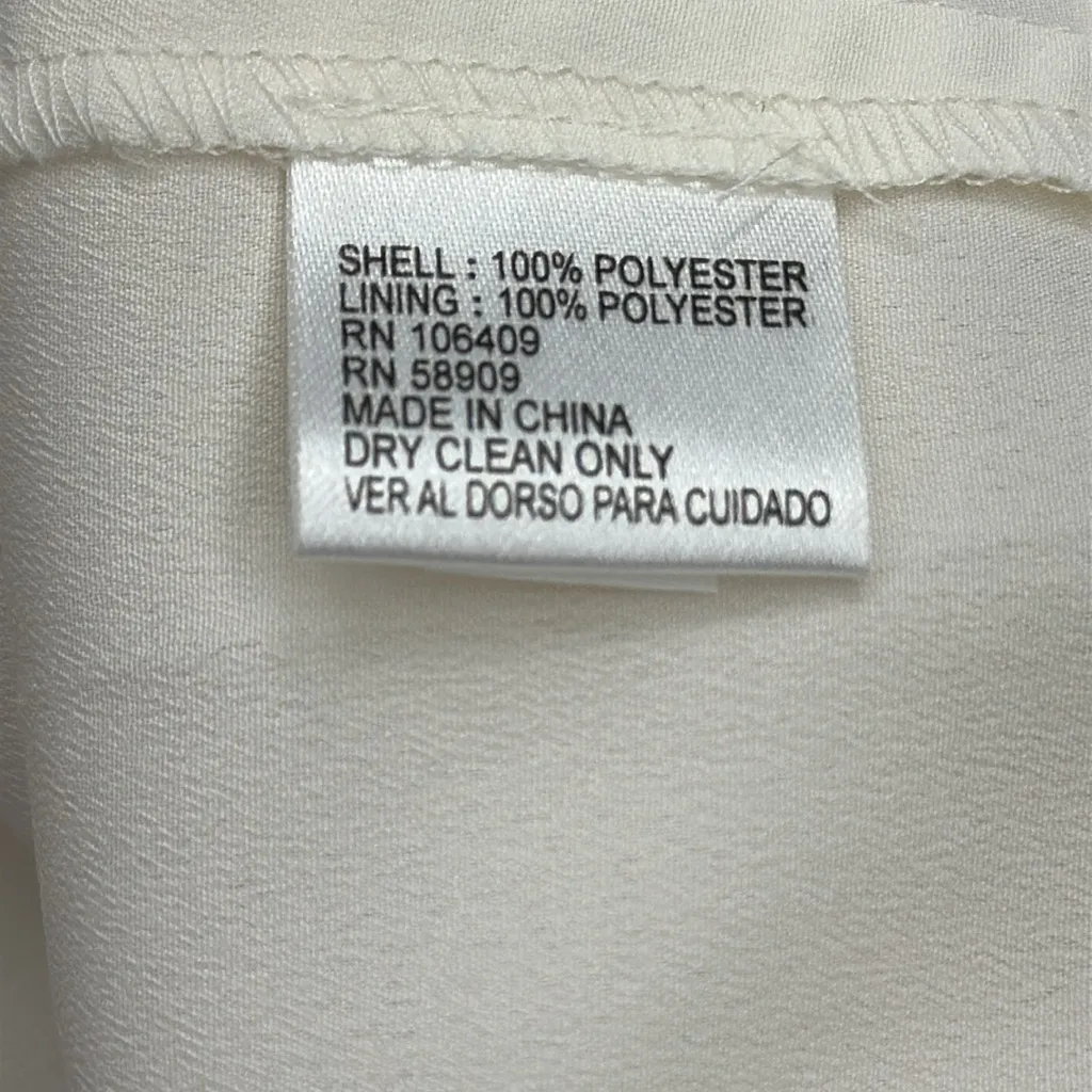 Gianni Bini Off White Cream Lace Pleated Zip Back Sleeveless Cocktail Dress 10 - Image 11