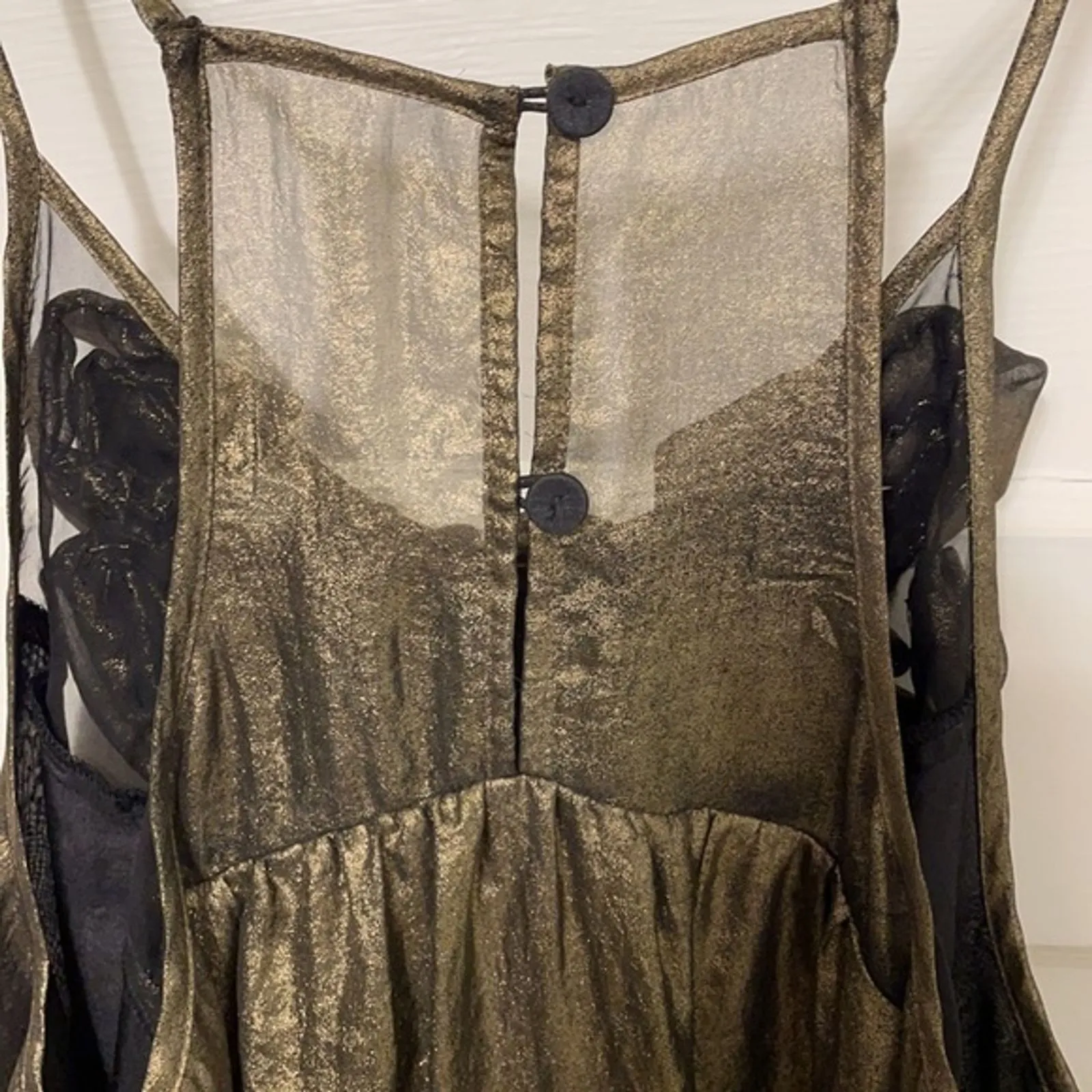 Rebecca Taylor Bronze Sheer Sleeveless Dressy Top Blouse Womens Size 2 - Image 4