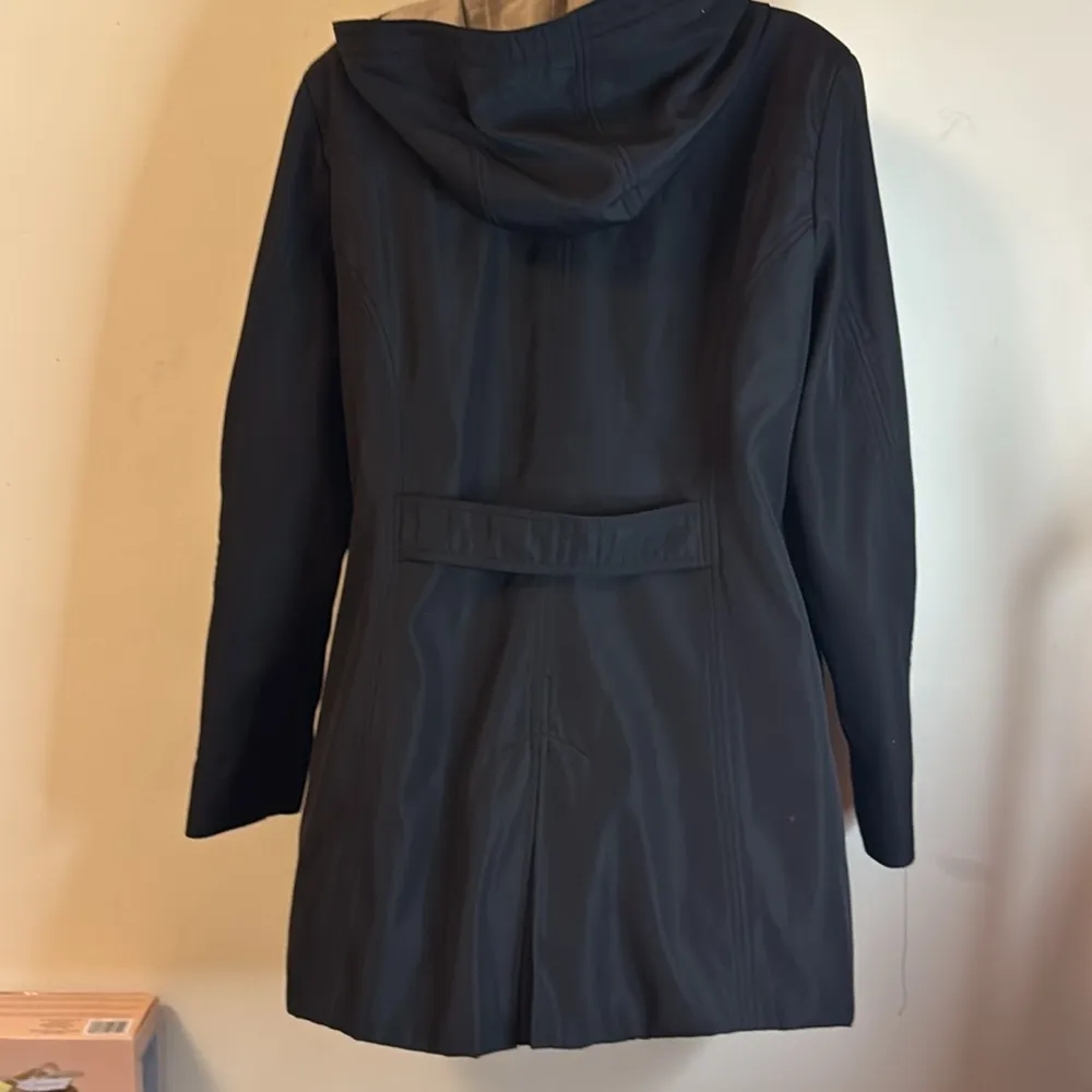 Weatherproof Black Jacket Button Up Removable Hood Sz L XC - Image 4