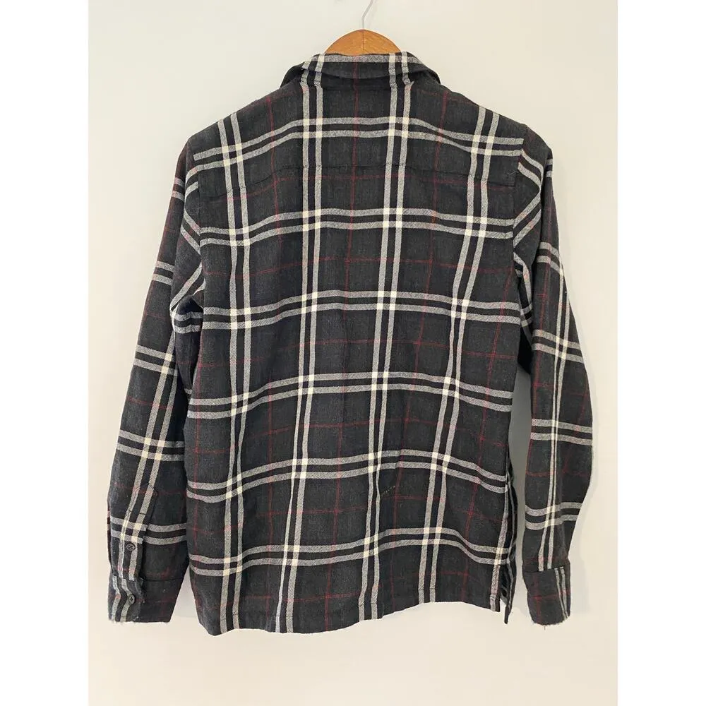RLL Lauren Ralph Lauren Zip Up Plaid Charcoal Gray Black Red White Wool Top PM Size undefined - Image 9