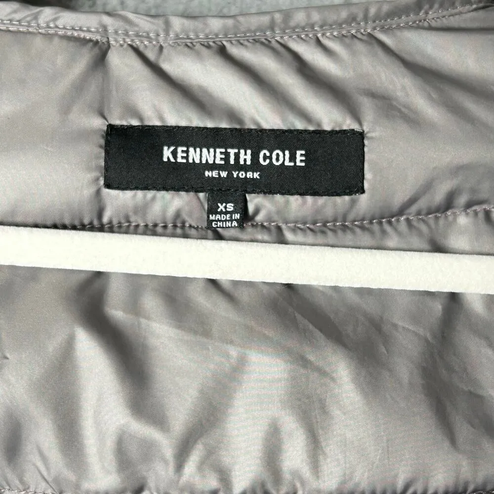 Kenneth Cole‎ Reaction Coat Womens XS Dusty Mauve Hooded Puffer Jacket Coat READ - Image 3